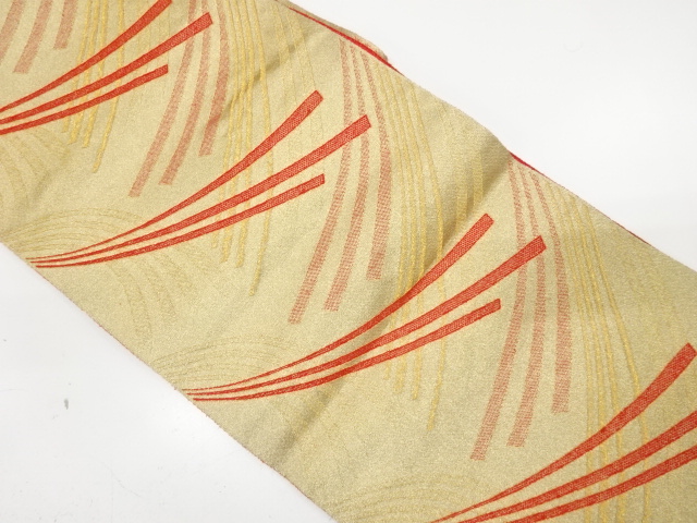 JAPANESE KIMONO / ANTIQUE NAGOYA OBI / WOVEN LEAVES